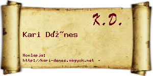 Kari Dénes névjegykártya