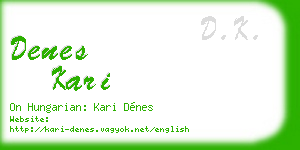 denes kari business card