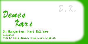 denes kari business card